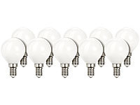 Luminea Retro-LED-Lampe, G45, 3 Watt, E14, 350 lm, 5000 K, weiß, 10er-Set; LED-Tropfen E27 (tageslichtweiß) LED-Tropfen E27 (tageslichtweiß) 