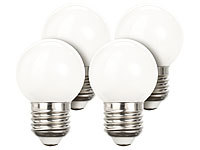 Luminea Retro-LED-Lampe E27, 3 W, G45, 300 lm, weiß, 5000 K, 4er-Set; LED-Spots GU10 (warmweiß), LED-Tropfen E27 (tageslichtweiß) LED-Spots GU10 (warmweiß), LED-Tropfen E27 (tageslichtweiß) LED-Spots GU10 (warmweiß), LED-Tropfen E27 (tageslichtweiß) 