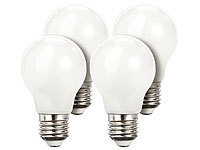 Luminea Retro-LED-Lampe E27, 3 W, A55, 350 lm, weiß, 5000 K, 4er-Set; LED-Spots GU10 (warmweiß), LED-Tropfen E27 (tageslichtweiß) LED-Spots GU10 (warmweiß), LED-Tropfen E27 (tageslichtweiß) 