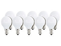 Luminea LED-Tropfen, 4 W, E14, 300 lm, 160°, P45-P, warmweiß, 10er-Set
