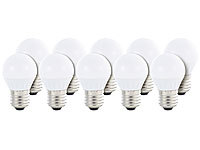 Luminea LED-Lampe, 4 W, E27, 300 lm, 160°, P45, warmweiß, 10er-Set