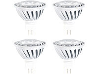 Luminea LED-Spot mit Metallgehäuse, GU5.3, 4W, tageslichtweiß, 230 lm, 4er-Set; LED-Spots GU10 (warmweiß), LED-Tropfen E27 (tageslichtweiß) 