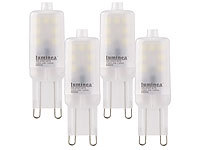 Luminea High-Power LED-Stiftlampe, G9, 2 Watt, 6400 K tageslichtweiß, 4er-Set; LED-Tropfen E27 (warmweiß) 