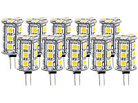Luminea LED-Stiftsockellampe mit 18 SMD LEDs, G4 (12V), tageslichtweiß, 10er