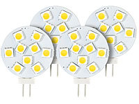 Luminea High-Power G4-LED-Stiftsockel, SMD5050-LEDs, 1,8 W, warmweiß, 4er-Set; LED-Stiftsockel G4 LED-Stiftsockel G4 