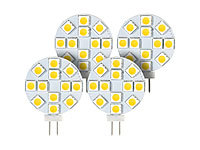 Luminea High-Power G4-LED-Stiftsockel mit SMD5050-LEDs, 2,4W, 4000 K, 4er-Set; LED G4 Leuchten 