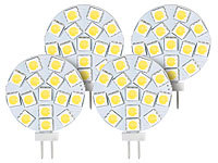 Luminea High-Power G4-LED-Stiftsockel mit SMD5050-LEDs, 3 W, warmweiß, 4er-Set; LED-Stiftsockel G4 LED-Stiftsockel G4 