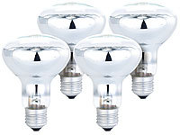 Luminea Halogen-Reflektor, R80, E27, 30 W, warmweiß, dimmbar, 4er-Set; LED-Tropfen E27 (warmweiß) 