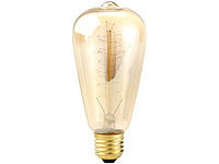 Luminea Vintage-Schmucklampe, konisch, mit spiralförmigem Glühdraht; LED-Tropfen E27 (warmweiß) LED-Tropfen E27 (warmweiß) LED-Tropfen E27 (warmweiß) LED-Tropfen E27 (warmweiß) 