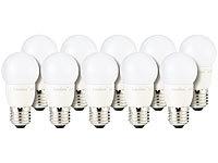 Luminea LED-Tropfen, E27, 3 W, 250 lm, 160°, 6.400 K, weiß, 10er-Set; LED Leuchtmittel E27 (warmweiß), LED Leuchtmittel E27 (weiß) LED Leuchtmittel E27 (warmweiß), LED Leuchtmittel E27 (weiß) LED Leuchtmittel E27 (warmweiß), LED Leuchtmittel E27 (weiß) 