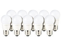 Luminea LED-Tropfen, E27, 3W, 250 lm, 160°, 3000 K, warmweiß, 10er-Set; LED-Spots GU10 (warmweiß) 