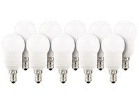 Luminea LED-Tropfen, E14, 5,5 W, 470 lm, 160°, warmweiß, 10er-Set