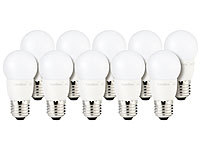 Luminea LED-Tropfen, E27, 5,5 W, 470 lm, 160°, 6.400 K, weiß, 10er-Set; LED Leuchtmittel E27 (warmweiß), LED Leuchtmittel E27 (weiß) LED Leuchtmittel E27 (warmweiß), LED Leuchtmittel E27 (weiß) LED Leuchtmittel E27 (warmweiß), LED Leuchtmittel E27 (weiß) 