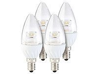 Luminea Klare LED-Kerze, E14, 4 W, 300 lm, tageslichtweiß, 160°, 4er-Set