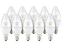 Luminea Klare LED-Kerze, E14, 4 W, 300 lm, tageslichtweiß, 160°, 10er-Set