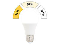 Luminea LED-Lampe mit 3 Helligkeitsstufen, 14 W, 1400 lm, E27, tageslichtweiß