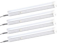 Luminea LED-Unterbauleuchte T5 30 cm m. Verbind.-St. & -Kabel, 4er-Set; LED Leuchtstoffröhre LED Leuchtstoffröhre LED Leuchtstoffröhre 
