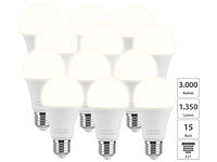 Luminea 12er-Set LED-Lampe, E27, 11 W (ersetzt 120 W), 1.350 lm, warmweiß; LED-Spots GU10 (warmweiß), LED-Tropfen E27 (tageslichtweiß) LED-Spots GU10 (warmweiß), LED-Tropfen E27 (tageslichtweiß) LED-Spots GU10 (warmweiß), LED-Tropfen E27 (tageslichtweiß) LED-Spots GU10 (warmweiß), LED-Tropfen E27 (tageslichtweiß) 