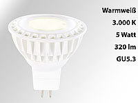 Luminea High-Power LED-Spot, GU5.3, warmweiß, 5 W, 320 lm; LED-Tropfen E27 (warmweiß) LED-Tropfen E27 (warmweiß) 