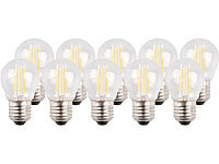 Luminea LED-Filament-Tropfen, G45, E27, 3,5W,360lm,270°,3000K,10er-Set
