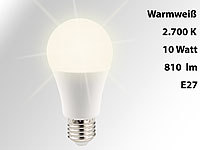 Luminea Lichtstarke LED-Lampe, E27, 10 W, 810 lm, A+, warmweiß; LED-Spots GU10 (warmweiß) LED-Spots GU10 (warmweiß) 