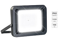 Luminea Wetterfester LED-Fluter mit 13.500 Lumen, tageslichtweiß, 150 W, IP65; Wasserfeste LED-Fluter (warmweiß) Wasserfeste LED-Fluter (warmweiß) 
