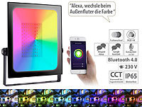 Luminea Home Control Outdoor-Fluter mit RGB-CCT-LEDs, Bluetooth & App, 4.500 lm, 60 W, IP65; WLAN-Tischleuchten mit RGB-IC-LEDs und App-Steuerung WLAN-Tischleuchten mit RGB-IC-LEDs und App-Steuerung WLAN-Tischleuchten mit RGB-IC-LEDs und App-Steuerung WLAN-Tischleuchten mit RGB-IC-LEDs und App-Steuerung 