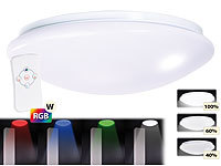 Luminea Dimmbare RGBW-LED-Wand & Deckenleuchte, Fernbedienung, 1.100 lm, 15 W; LED-Spots GU5.3 (warmweiß) LED-Spots GU5.3 (warmweiß) 