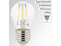 Luminea LED-Filament-Tropfen E27, G45-Form, 470 Lumen, 4 Watt, 360°, 6.500 K