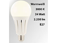 Luminea High-Power-LED-Lampe E27, 23 Watt, 2.400 Lumen, warmweiß 3.000 K; LED-Spots GU10 (warmweiß), LED-Tropfen E27 (tageslichtweiß) LED-Spots GU10 (warmweiß), LED-Tropfen E27 (tageslichtweiß) 