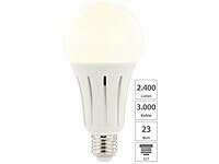 Luminea High-Power-LED-Lampe E27, 23 Watt, 2.400 Lumen, warmweiß 3.000 K; LED-Spots GU10 (warmweiß), LED-Tropfen E27 (tageslichtweiß) LED-Spots GU10 (warmweiß), LED-Tropfen E27 (tageslichtweiß) LED-Spots GU10 (warmweiß), LED-Tropfen E27 (tageslichtweiß) LED-Spots GU10 (warmweiß), LED-Tropfen E27 (tageslichtweiß) 