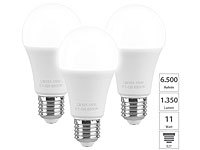 Luminea 3er-Set LED-Lampen E27, 11 W (ersetzt 120 W) 1.350 lm, tageslichtweiß; LED-Tropfen E27 (warmweiß) LED-Tropfen E27 (warmweiß) LED-Tropfen E27 (warmweiß) LED-Tropfen E27 (warmweiß) 