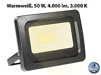 Luminea Wetterfester LED-Fluter, 50 Watt, 4.000 Lumen, IP65, 3.000 K, warmweiß; Wetterfeste LED-Fluter (tageslichtweiß), LED-Fluter mit Bewegungsmelder (tageslichtweiß) Wetterfeste LED-Fluter (tageslichtweiß), LED-Fluter mit Bewegungsmelder (tageslichtweiß) Wetterfeste LED-Fluter (tageslichtweiß), LED-Fluter mit Bewegungsmelder (tageslichtweiß) Wetterfeste LED-Fluter (tageslichtweiß), LED-Fluter mit Bewegungsmelder (tageslichtweiß)