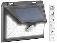 Luminea Solar-LED-Wandleuchte mit Bewegungs-Sensor & Akku, 350 Lumen, 7,2 Watt; LED-Solar-Fluter mit Bewegungsmelder LED-Solar-Fluter mit Bewegungsmelder LED-Solar-Fluter mit Bewegungsmelder LED-Solar-Fluter mit Bewegungsmelder 