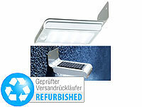 Luminea Edelstahl-LED-Solar-Wandleuchte, Versandrückläufer; Wasserfeste LED-Fluter (warmweiß) Wasserfeste LED-Fluter (warmweiß) 