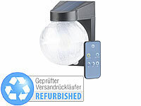 Luminea Solar-LED-Wandleuchte im Crackle-Glas-Design, Versandrückläufer; LED-Solar-Fluter mit Bewegungsmelder LED-Solar-Fluter mit Bewegungsmelder 