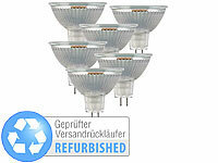 Luminea 6er-Set LED-Glas-Spots, GU5.3, 3 W (ersetzt 25 W), Versandrückläufer; LED-Spots GU10 (warmweiß), LED-Tropfen E27 (tageslichtweiß) 