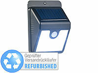 Luminea Solar-LED-Wandleuchte mit Bewegungssensor, Versandrückläufer; LED-Solar-Fluter mit Bewegungsmelder 