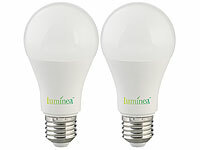 Luminea 2er-Set LED-Lampen mit Dämmerungssensor, E27, 11 W, 1.050 lm, weiß; LED-Tropfen E27 (warmweiß) LED-Tropfen E27 (warmweiß) LED-Tropfen E27 (warmweiß) LED-Tropfen E27 (warmweiß) 
