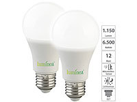 Luminea 2er-Set LED-Lampen, Bewegungs & Lichtsensor, E27, 12W, 1.150lm, 6500K; LED-Tropfen E27 (warmweiß) LED-Tropfen E27 (warmweiß) LED-Tropfen E27 (warmweiß) LED-Tropfen E27 (warmweiß) 