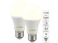 Luminea 2er-Set LED-Lampen, Bewegungs-/Lichtsensor, E27, 12W, 1150lm, warmweiß; LED-Tropfen E27 (warmweiß) LED-Tropfen E27 (warmweiß) LED-Tropfen E27 (warmweiß) LED-Tropfen E27 (warmweiß) 