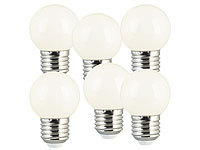 Luminea 6er-Set LED-Lampen E27, Retro, G45, 1W (ersetzt 10W), 50 lm, warmweiß