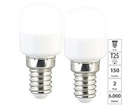 Luminea 2er-Set LED-Kühlschranklampen, E14, T25, 150 lm, 2 W, tageslichtweiß; LED-Tropfen E27 (warmweiß) LED-Tropfen E27 (warmweiß) LED-Tropfen E27 (warmweiß) LED-Tropfen E27 (warmweiß) 