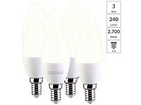 Luminea 8er-Set LED-Kerzen E14, C37, 3 W (ersetzt 30 W), 240 lm, warmweiß; LED-Tropfen E27 (warmweiß) LED-Tropfen E27 (warmweiß) LED-Tropfen E27 (warmweiß) LED-Tropfen E27 (warmweiß) 