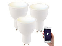 Luminea 3er-Set WLAN-LED-Lampen, Amazon Alexa & Google Assistant komp., GU10; LED-Spots GU10 (warmweiß) LED-Spots GU10 (warmweiß) 