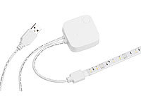 ; USB-WLAN-LED-Streifen-Set in RGB mit Sprach- & Soundsteuerung 
