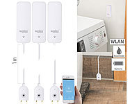 Luminea Home Control 3er-Set ZigBee-Wassermelder, ext. Sensor, 2 J. Batterielaufzeit, App; WLAN-Tür & Fensteralarme WLAN-Tür & Fensteralarme WLAN-Tür & Fensteralarme WLAN-Tür & Fensteralarme 