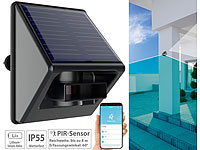 Luminea Home Control ZigBee-kompatibler Outdoor-PIR-Sensor mit Solarpanel, App, IP55