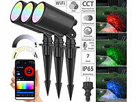 Luminea Home Control 3er-Set WLAN-Gartenstrahler, RGB & CCT, 7 W, 520 lm, IP65, App; WLAN-USB-Stimmungsleuchten mit RGB + CCT-LEDs und App WLAN-USB-Stimmungsleuchten mit RGB + CCT-LEDs und App WLAN-USB-Stimmungsleuchten mit RGB + CCT-LEDs und App WLAN-USB-Stimmungsleuchten mit RGB + CCT-LEDs und App 