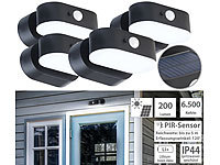 Luminea 4er-Set kabellose Solar-LED-Außenstrahler, PIR-Bewegungsmelder,200 lm